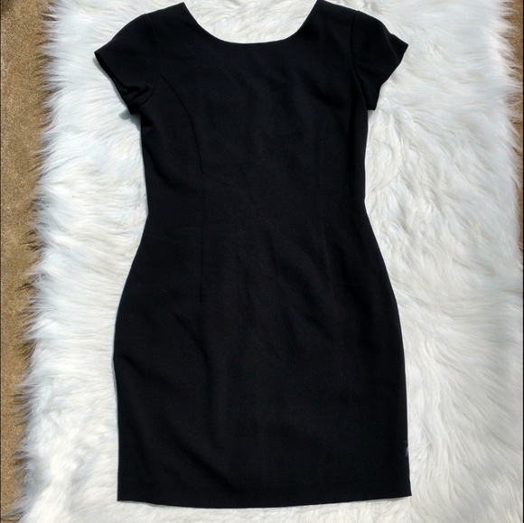 Black Silky Ann Taylor Sheath Dress - Picture 4 of 11